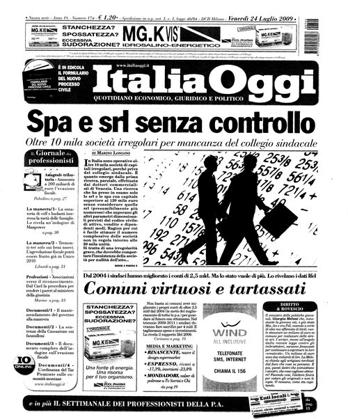 Italia oggi : quotidiano di economia finanza e politica